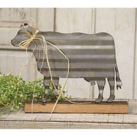 Thumbnail for Corrugated Cow On Base Farmhouse Decor CWI+ 