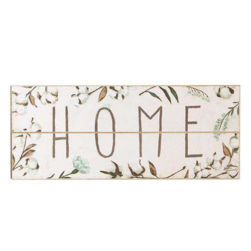 Cotton and Floral Wall Sign, "Home" Farm Fresh Signs CWI+ 