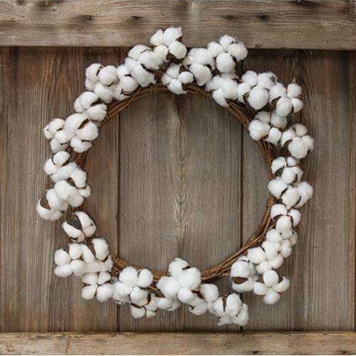 Cotton Ball Wreath - 17" Cotton Florals CWI+ 