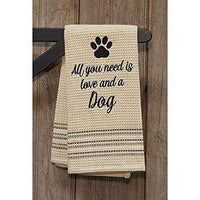 Cotton Black & White Love & Dog Dish Towel - The Fox Decor