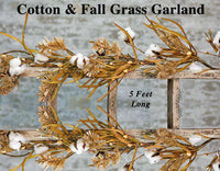 Thumbnail for Cotton & Fall Grass Garland 5ft Garlands CWI+ 