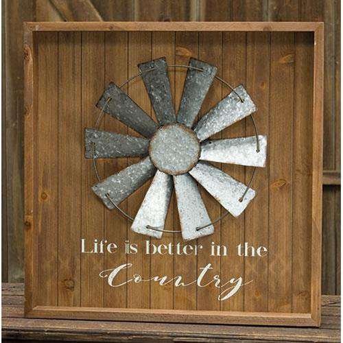 Country Life Windmill Sign Farmhouse Decor CWI+ 