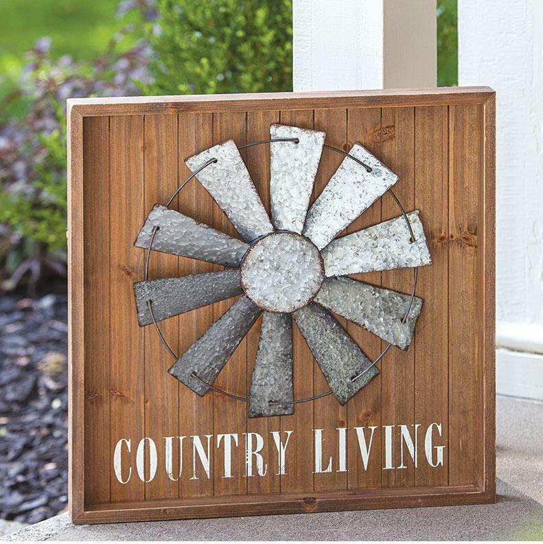 Country Living Windmill Sign - The Fox Decor