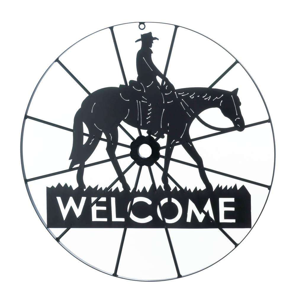 Cowboy Wheel Welcome Sign Gallery of Light 
