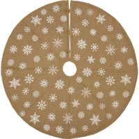 Thumbnail for Snowflake Burlap Natural Christmas Tree Skirt 48 VHC Brands - The Fox Decor