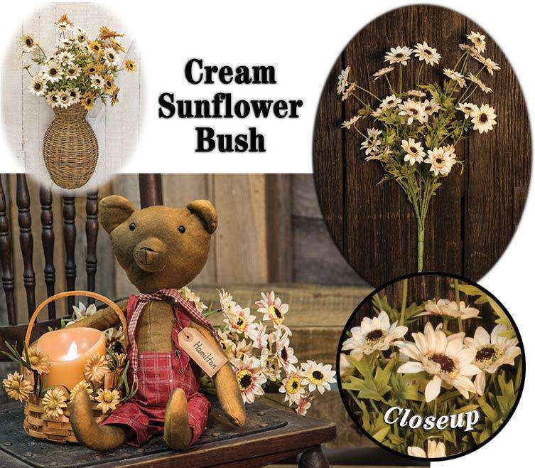 Cream Sunflower Bush, 25" - The Fox Decor