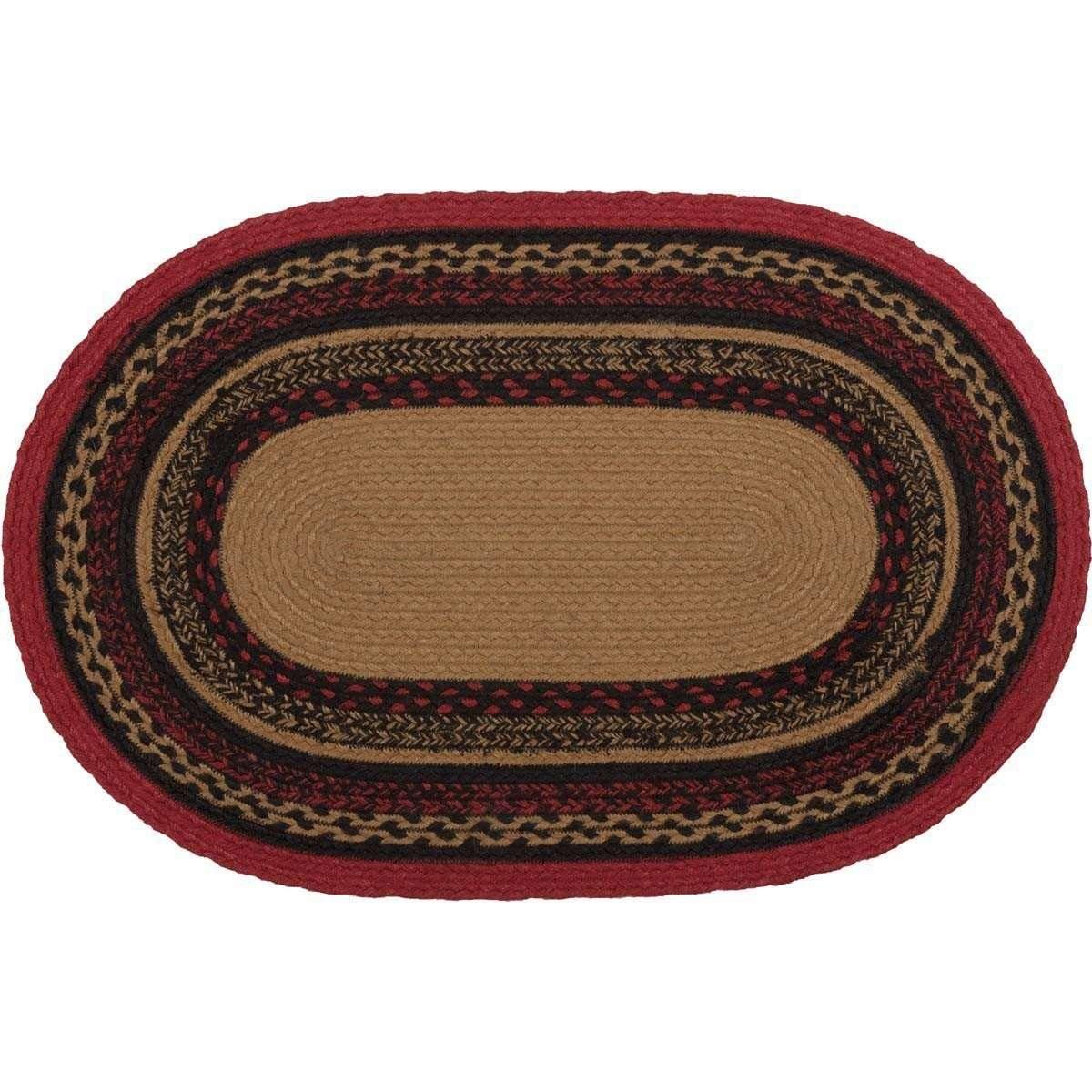 Cumberland Stenciled Moose Jute Braided Rug Oval - The Fox Decor