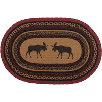 Thumbnail for Cumberland Stenciled Moose Jute Braided Rug Oval rugs VHC Brands 