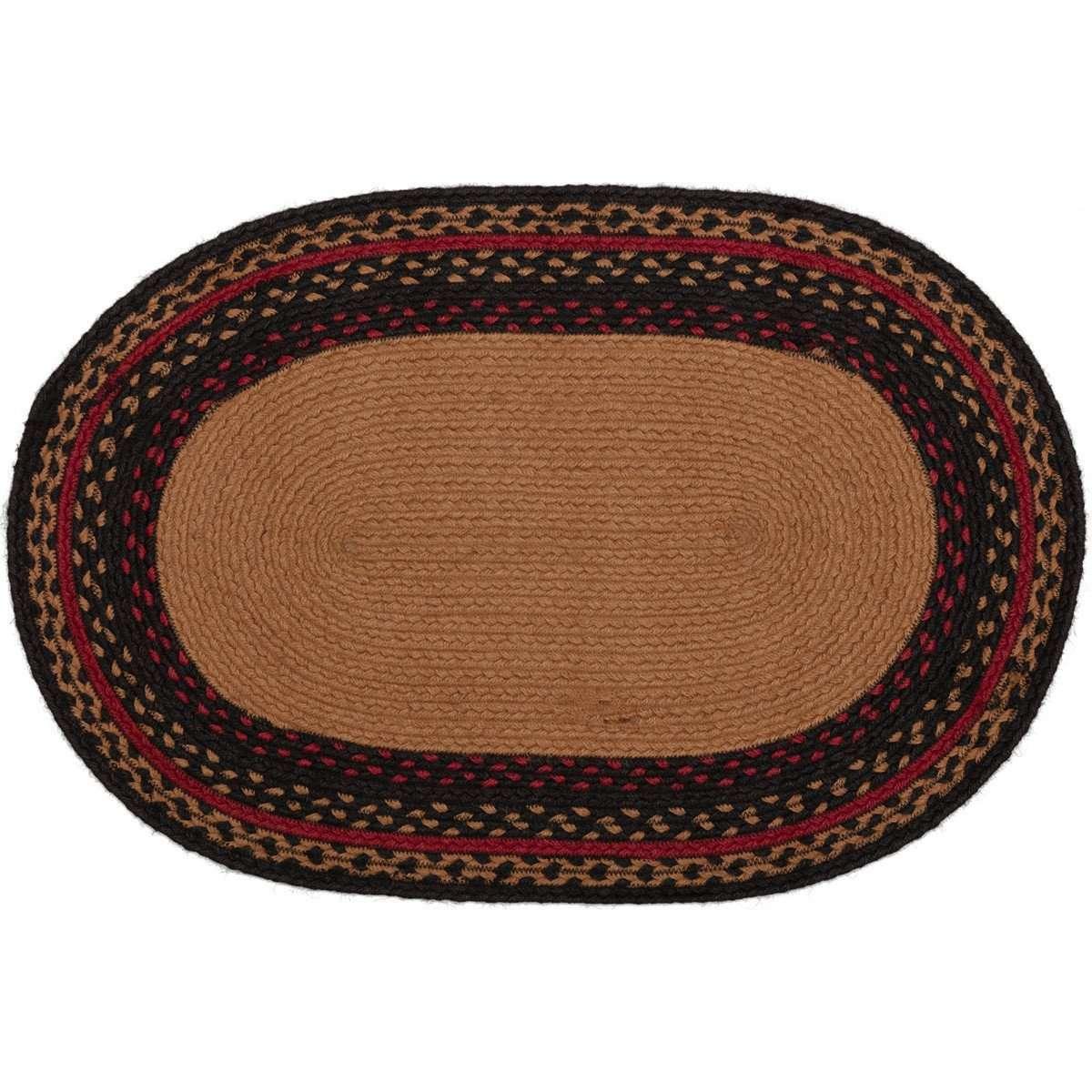 Cumberland Stenciled Moose Jute Braided Rug Oval/Rect Welcome to the Cabin VHC Brands - The Fox Decor