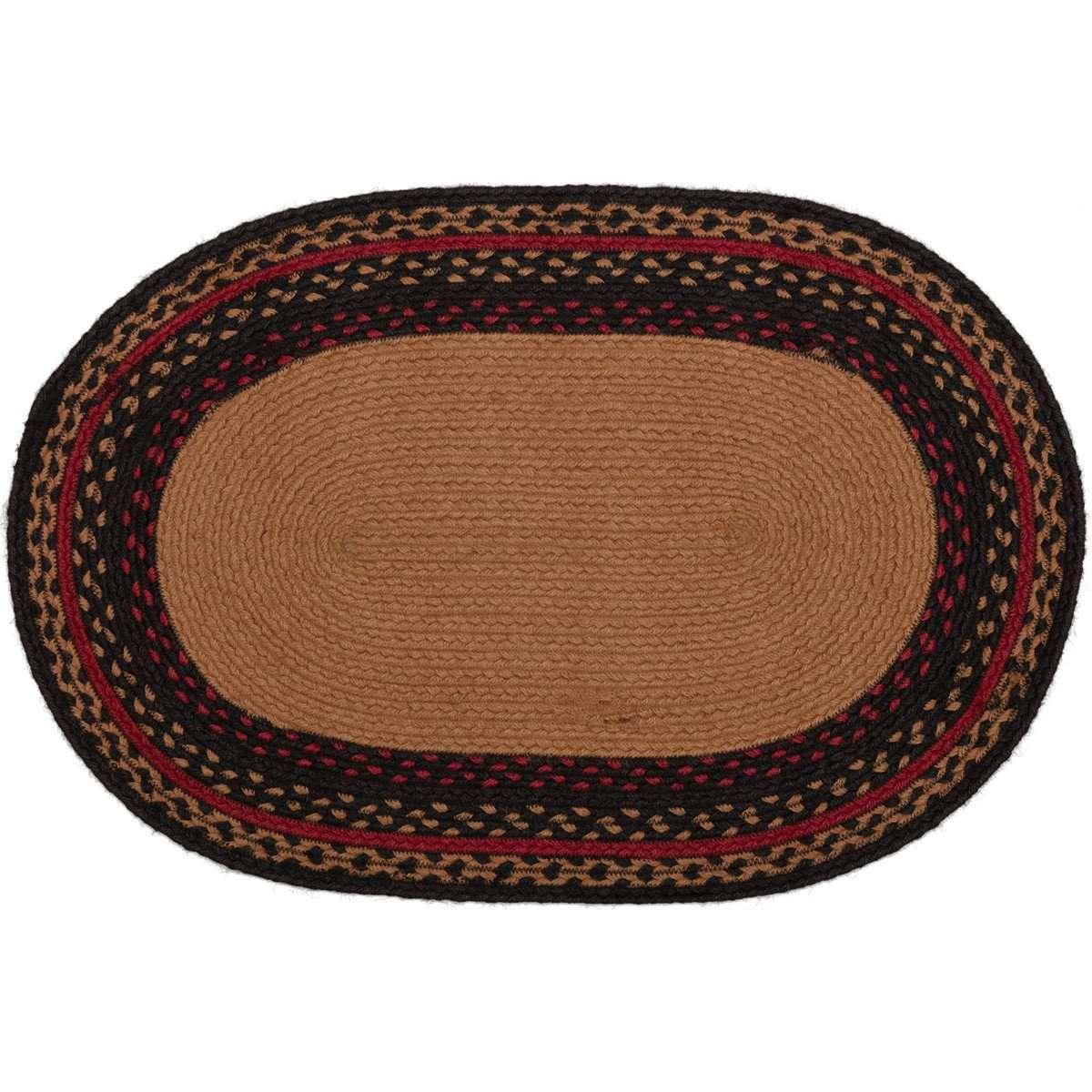 Cumberland Stenciled Moose Jute Braided Rug Oval/Rect Welcome to the Cabin VHC Brands rugs VHC Brands 