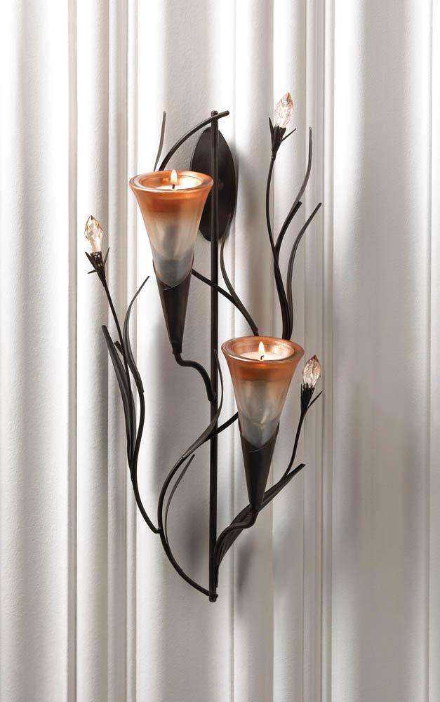 Dawn Lilies Candle Wall Sconce - The Fox Decor