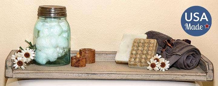 Distressed Antique White Toilet Tray - The Fox Decor