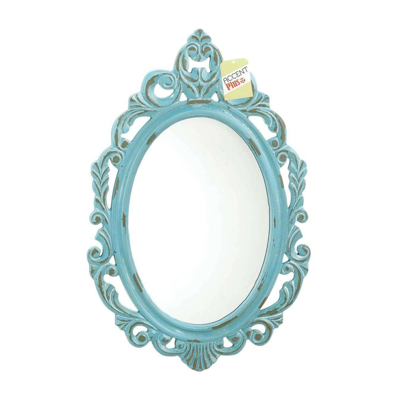 Distressed Baby Blue Wall Mirror - The Fox Decor