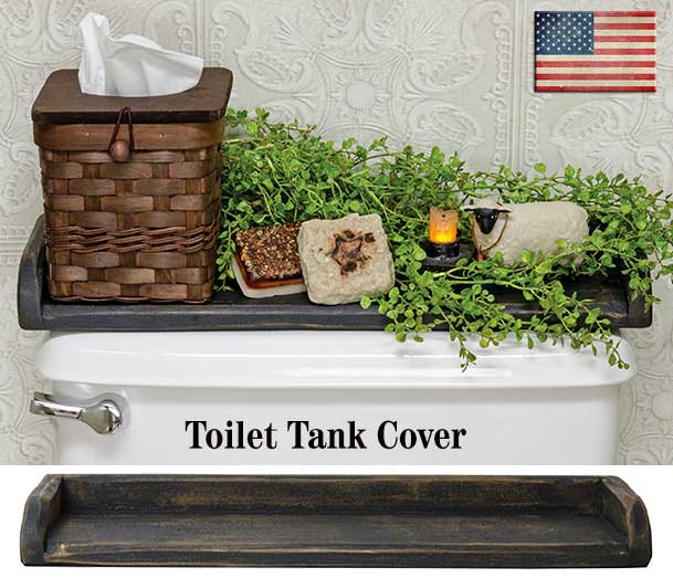 Distressed Black Toilet Tray Wood CWI+ 