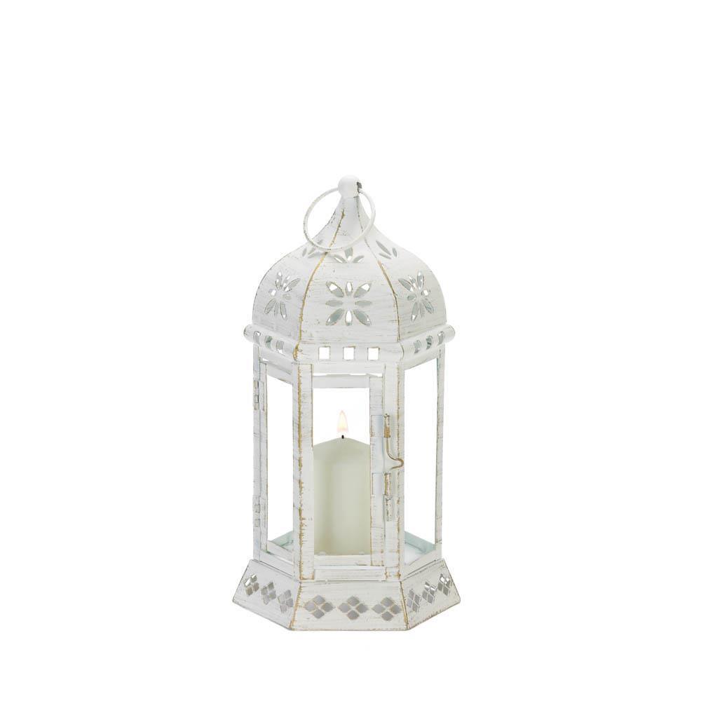 Distressed Floral Lantern