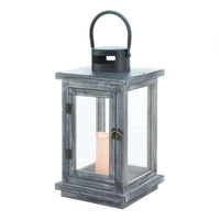 Thumbnail for Distressed Gray Lantern with LED Candle