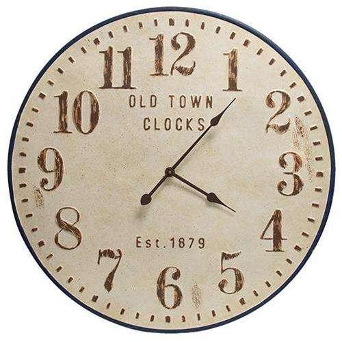 Distressed Old Town Metal Clock - The Fox Decor