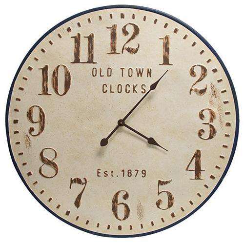 Distressed Old Town Metal Clock Clocks CWI+ 