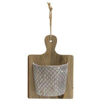 Thumbnail for Distressed Wood Cutting Board with Metal Pocket - The Fox Decor