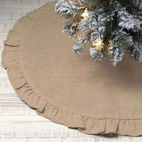 Jute Burlap Natural Mini Christmas Tree Skirt 21 VHC Brands - The Fox Decor