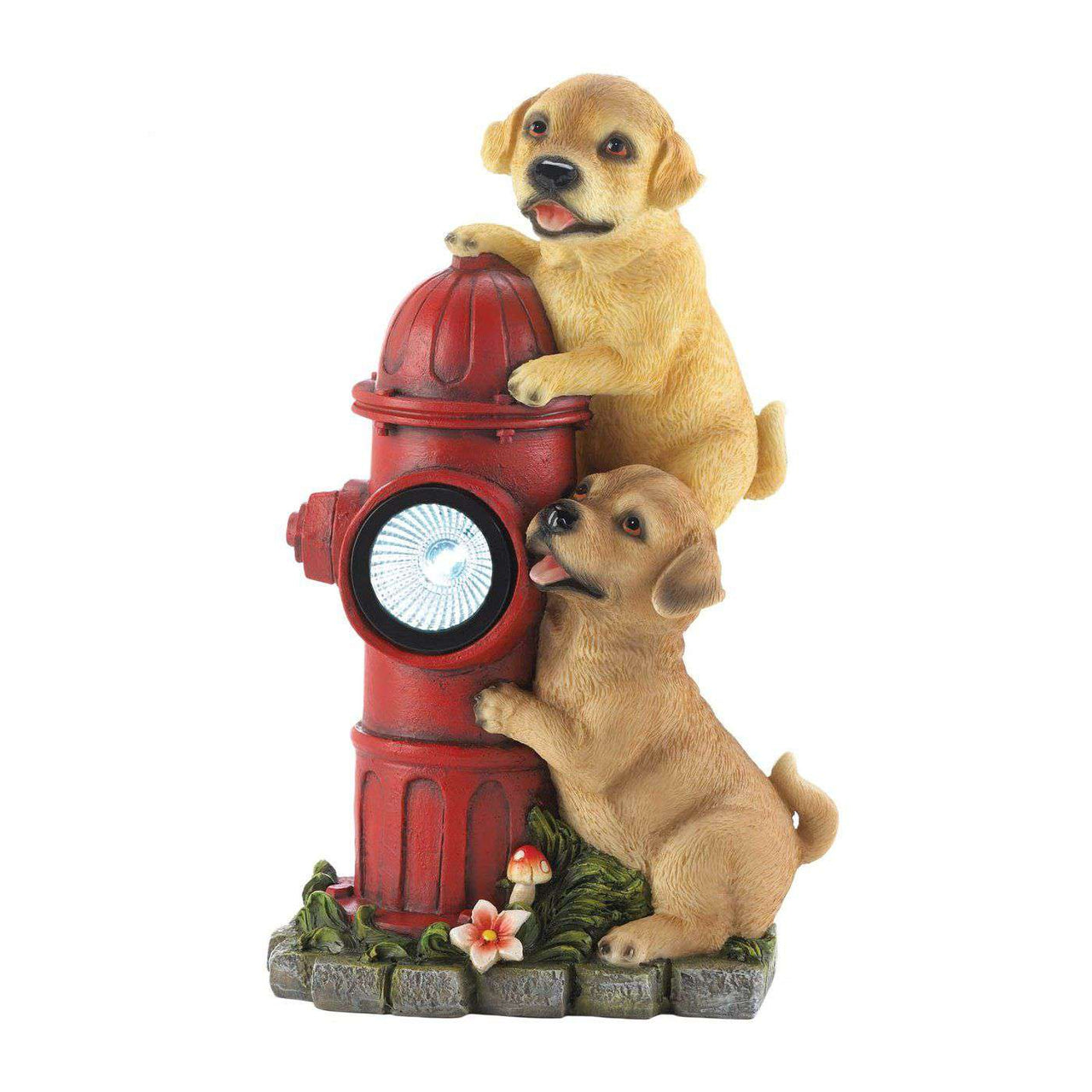 Dogs Fire Hydrant Solar Statue - The Fox Decor