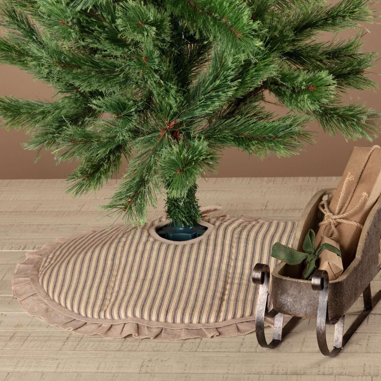 Sawyer Mill Charcoal Ticking Stripe Mini Tree Skirt 21