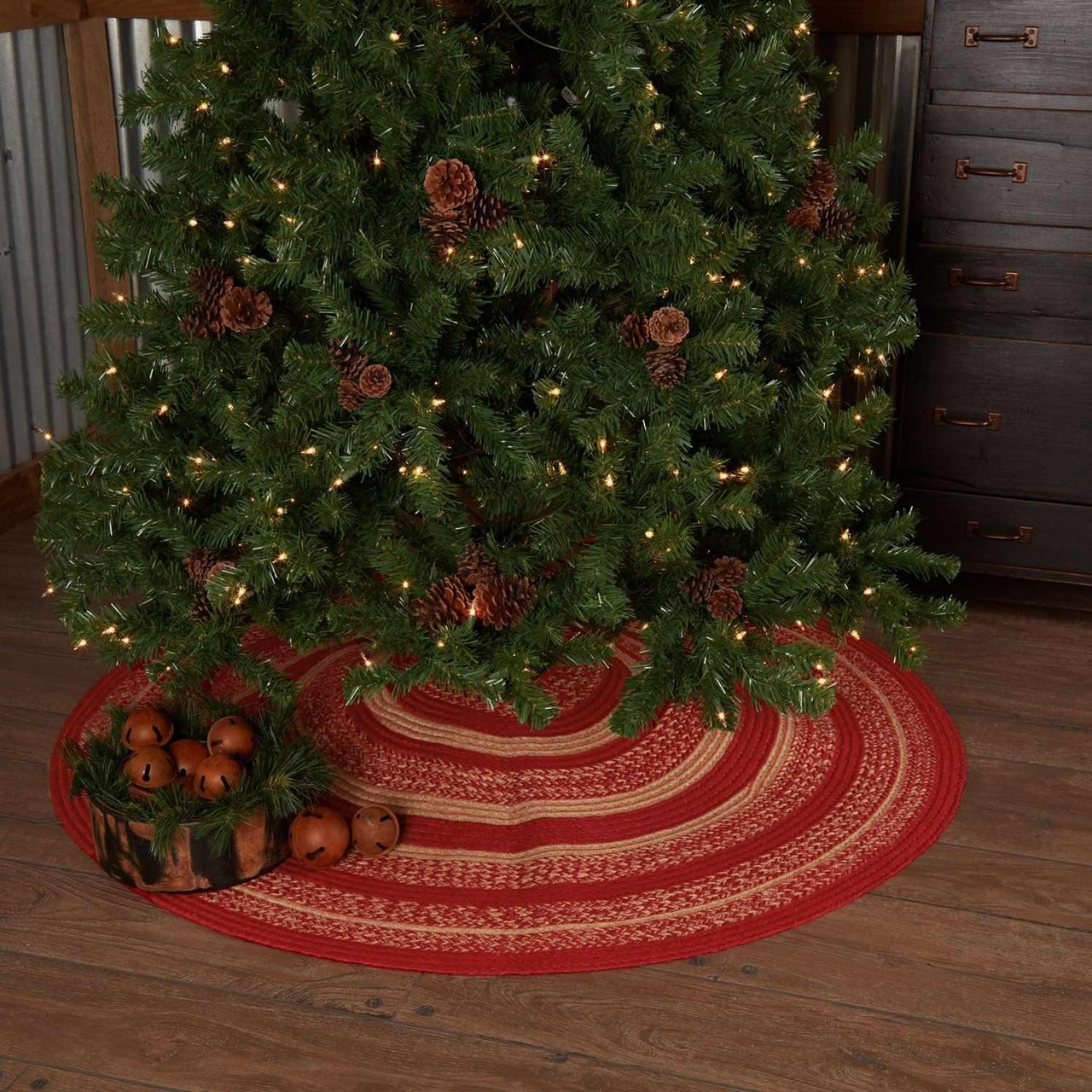 Cunningham Jute Christmas Tree Skirt 50 VHC Brands - The Fox Decor