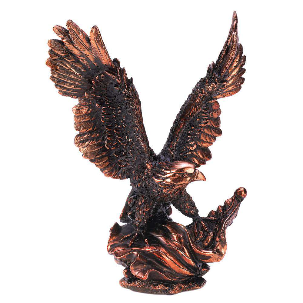 Eagle in Flight Statue Dragon Crest 