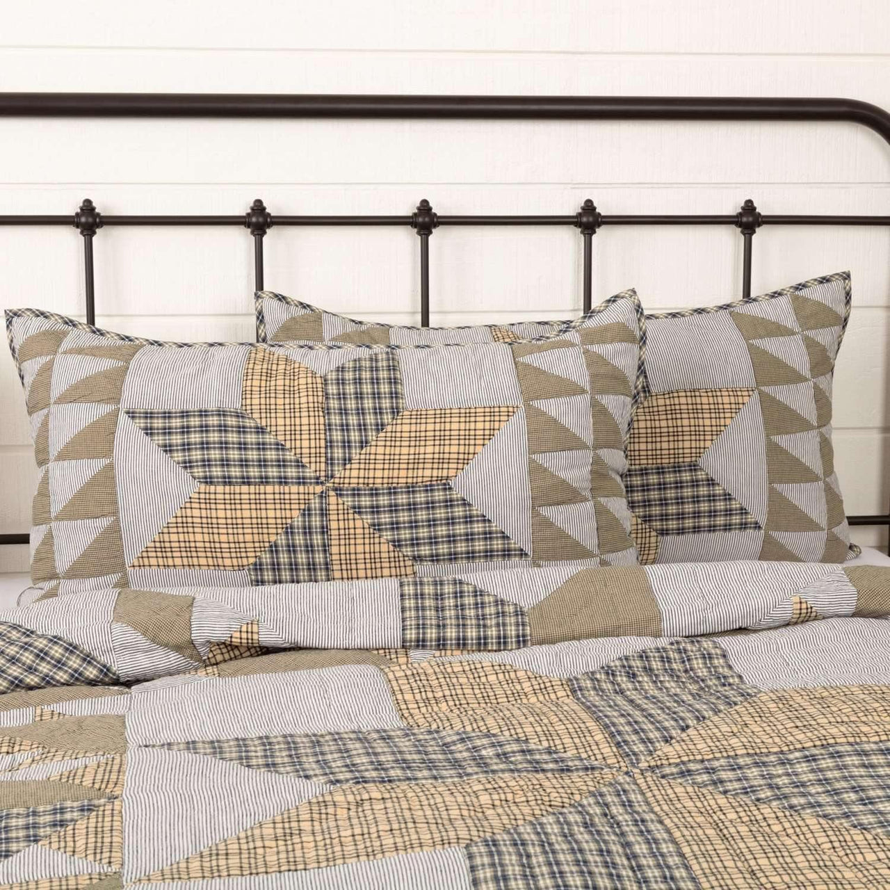 Dakota Star Farmhouse Blue King Sham 21x37 VHC Brands - The Fox Decor
