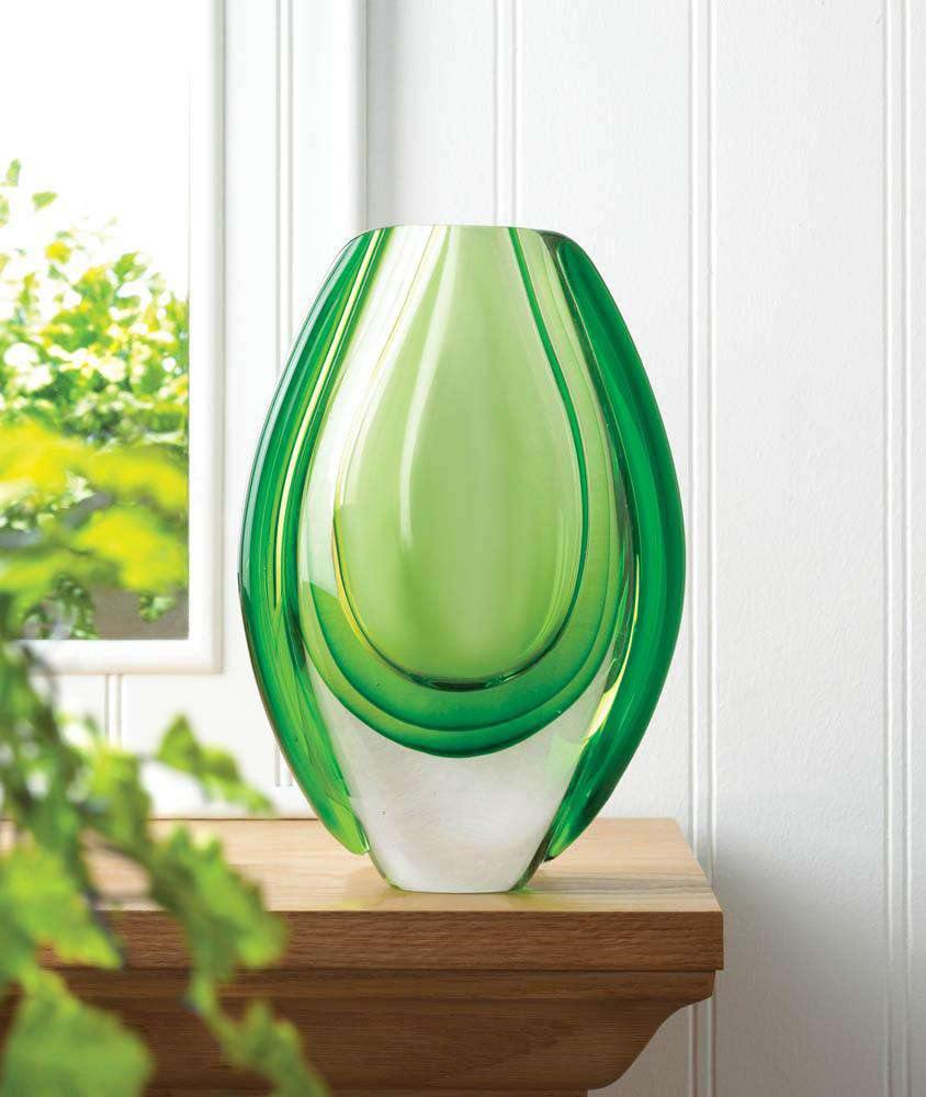 Emerald Art Glass Vase - The Fox Decor