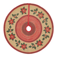 Thumbnail for Poinsettia Jute Christmas Tree Skirt 50 VHC Brands - The Fox Decor
