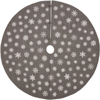 Thumbnail for Snowflake Burlap Grey Christmas Tree Skirt 60 VHC Brands - The Fox Decor