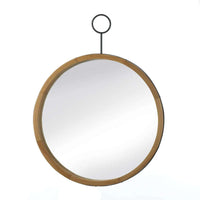 Thumbnail for Eva Round Wood Mirror With Hook