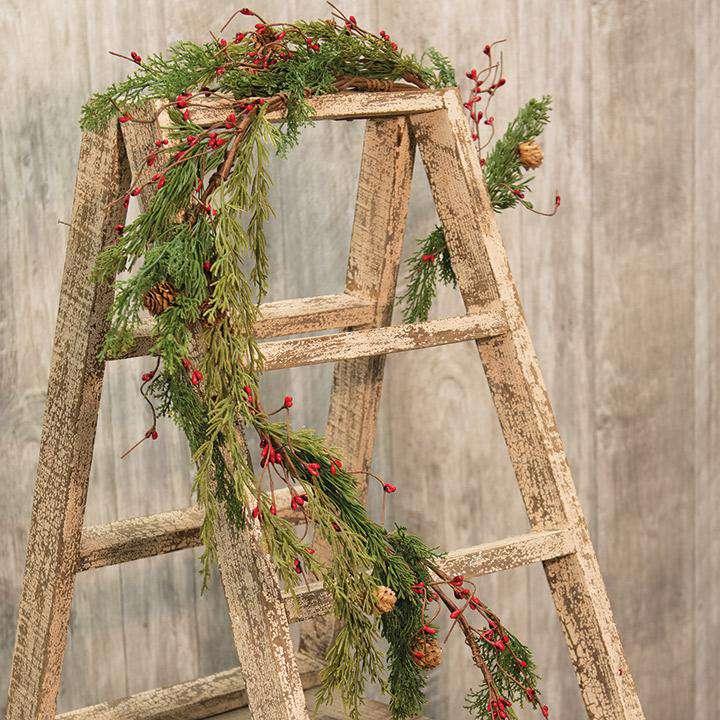 Evergreen Pine w/Red Pips Garland - The Fox Decor