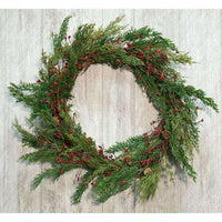 Thumbnail for Evergreen Pine w/Red Pips Wreath Christmas CWI+ 