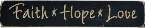 Faith Hope Love Engraved Block, 9" - The Fox Decor