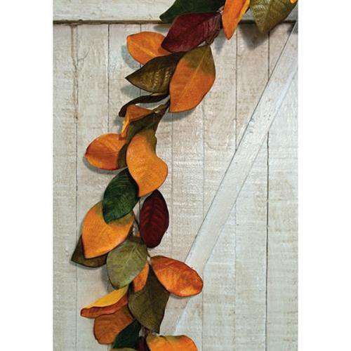 Fall Magnolia Leaves Garland, 5ft Garlands CWI+ 