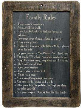 Family Rules Blackboard - The Fox Decor