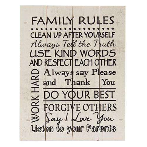 Family Rules Pallet Art Family & Friends Signs CWI+ 