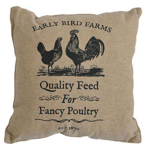 Fancy Poultry Primitive Pillow, 10" pillows CWI Gifts 