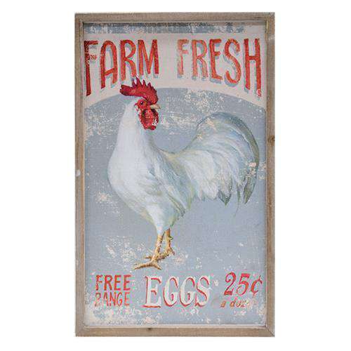 Farm Fresh Eggs Framed Sign HS Plates & Signs CWI+ 