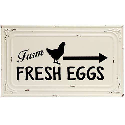 Farm Fresh Eggs Metal Ceiling Tile Sign Metal Signs CWI+ 
