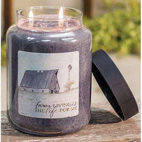 Farm Living 26oz Jar Candle Art Label Candles CWI+ 