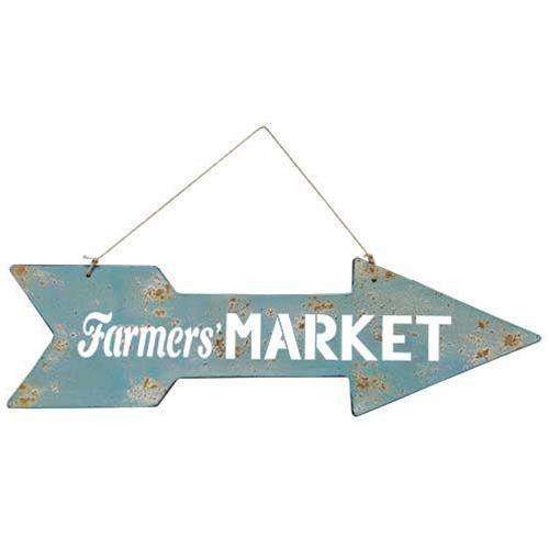 Farmers Market Arrow Metal Signs CWI+ 