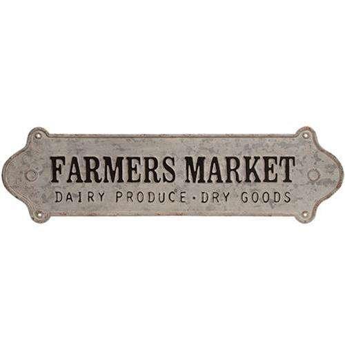 Farmers Market Distressed Metal Wall Sign - The Fox Decor