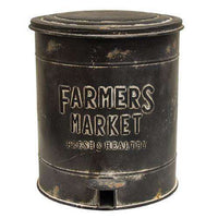 Thumbnail for Farmers Market Metal Trash Bin with Pedal to Open Lid Farmhouse Decor CWI+ 