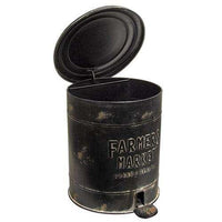 Thumbnail for Farmers Market Metal Trash Bin with Pedal to Open Lid Farmhouse Decor CWI+ 