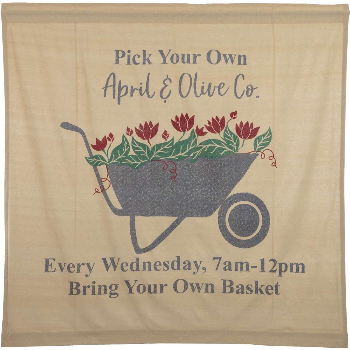 Farmer's Market Wheelbarrow Shower Curtain 72"x72" - The Fox Decor