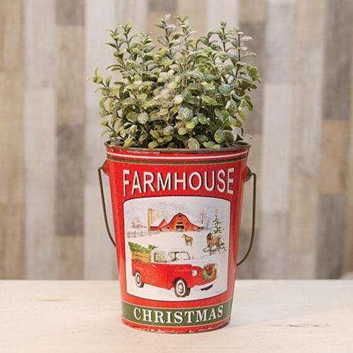 Farmhouse Christmas Bucket Buckets CWI Gifts 