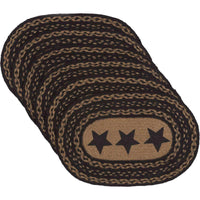 Thumbnail for Farmhouse Jute Braided Placemats Stencil Stars Set of 6 - The Fox Decor